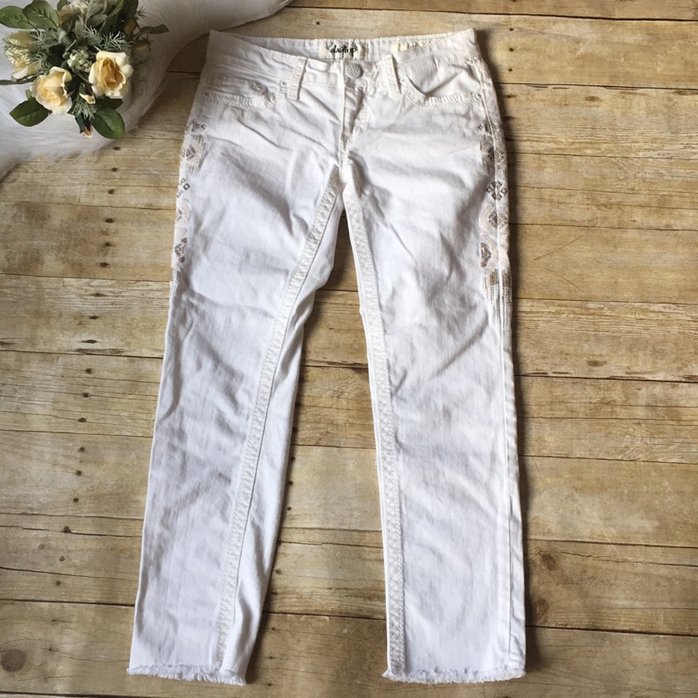 Daytrip Leo White Stitched Crop Ankle Jeans Sz 27